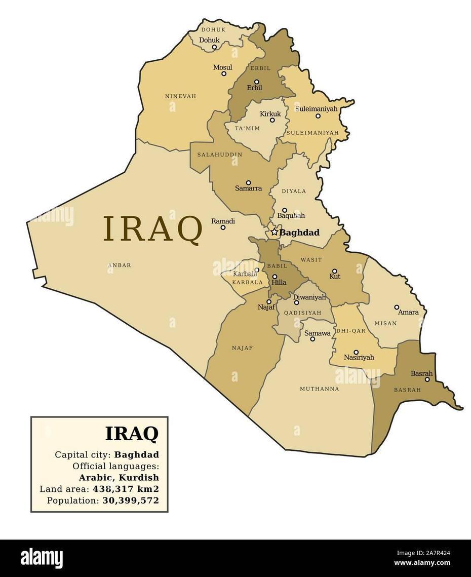 Iraq Map With Provinces (Governorates) In Various Colours And Cities …, Al Ḩamdānīyah, Iraq, Al Salam Palace, Basra Iraq Tower