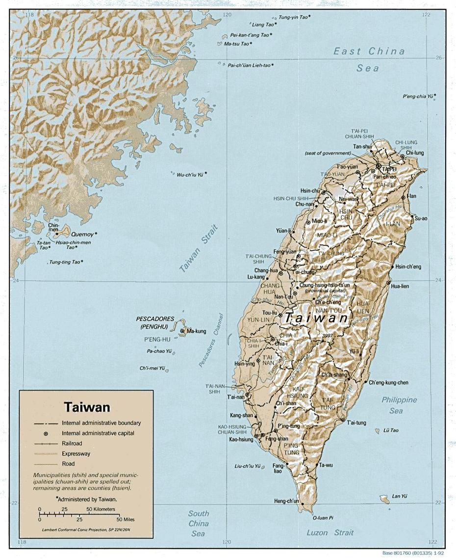 Large Detailed Relief And Administrative Map Of Taiwan. Taiwan Large …, Xiushui, Taiwan, Printable  Of Taiwan, Of Taiwan And China