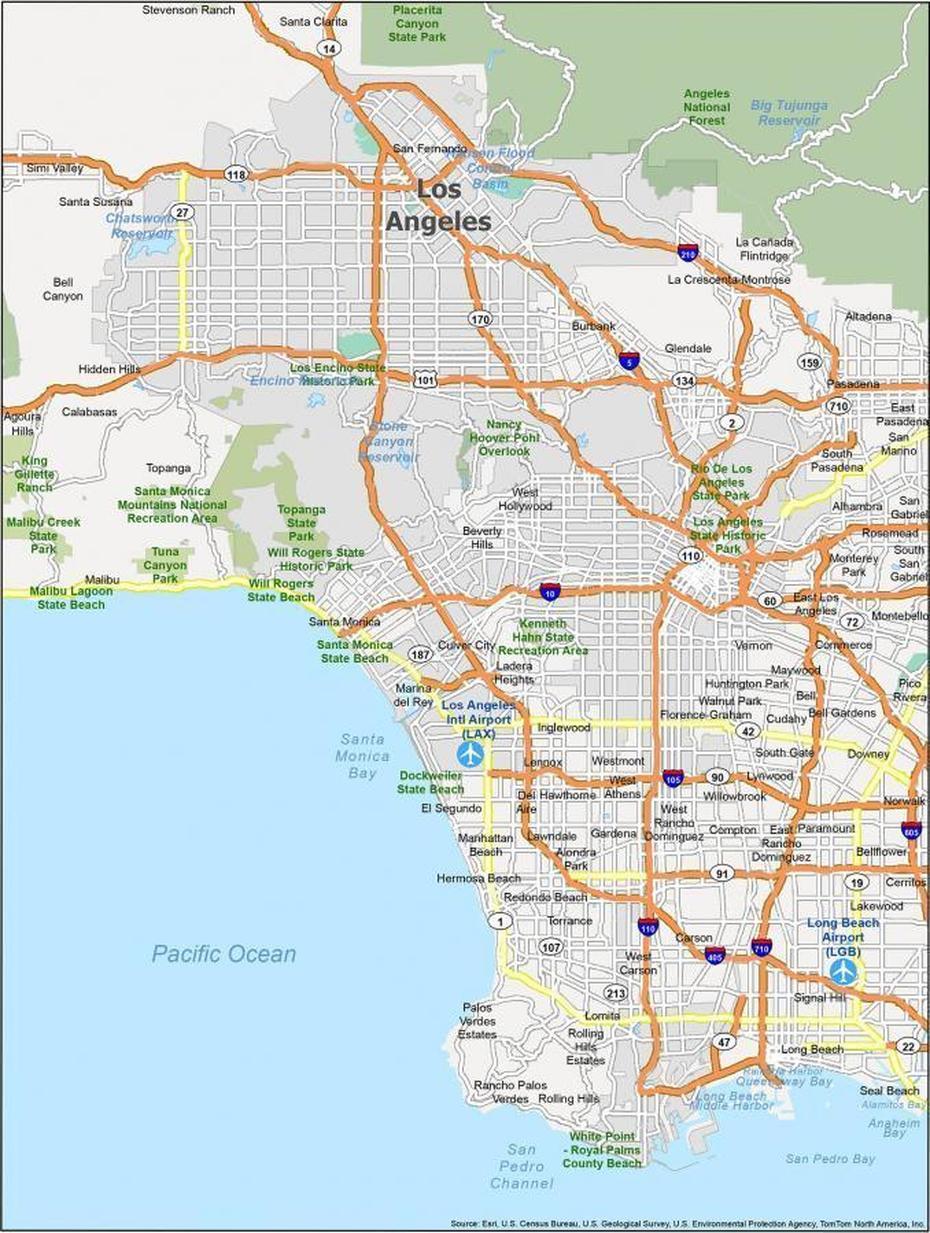 Los Angeles City, Los Angeles Cartina, California, Los Angeles, United States