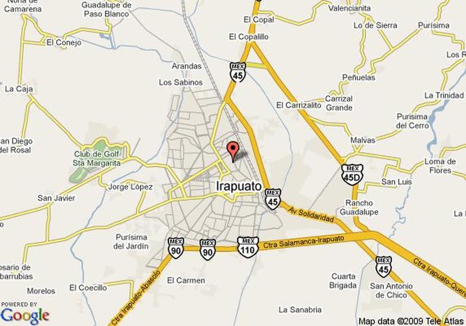 Map Of Holiday Inn Irapuato, Irapuato, Irapuato, Mexico, Cueramaro  Guanajuato, A De Guanajuato Mexico