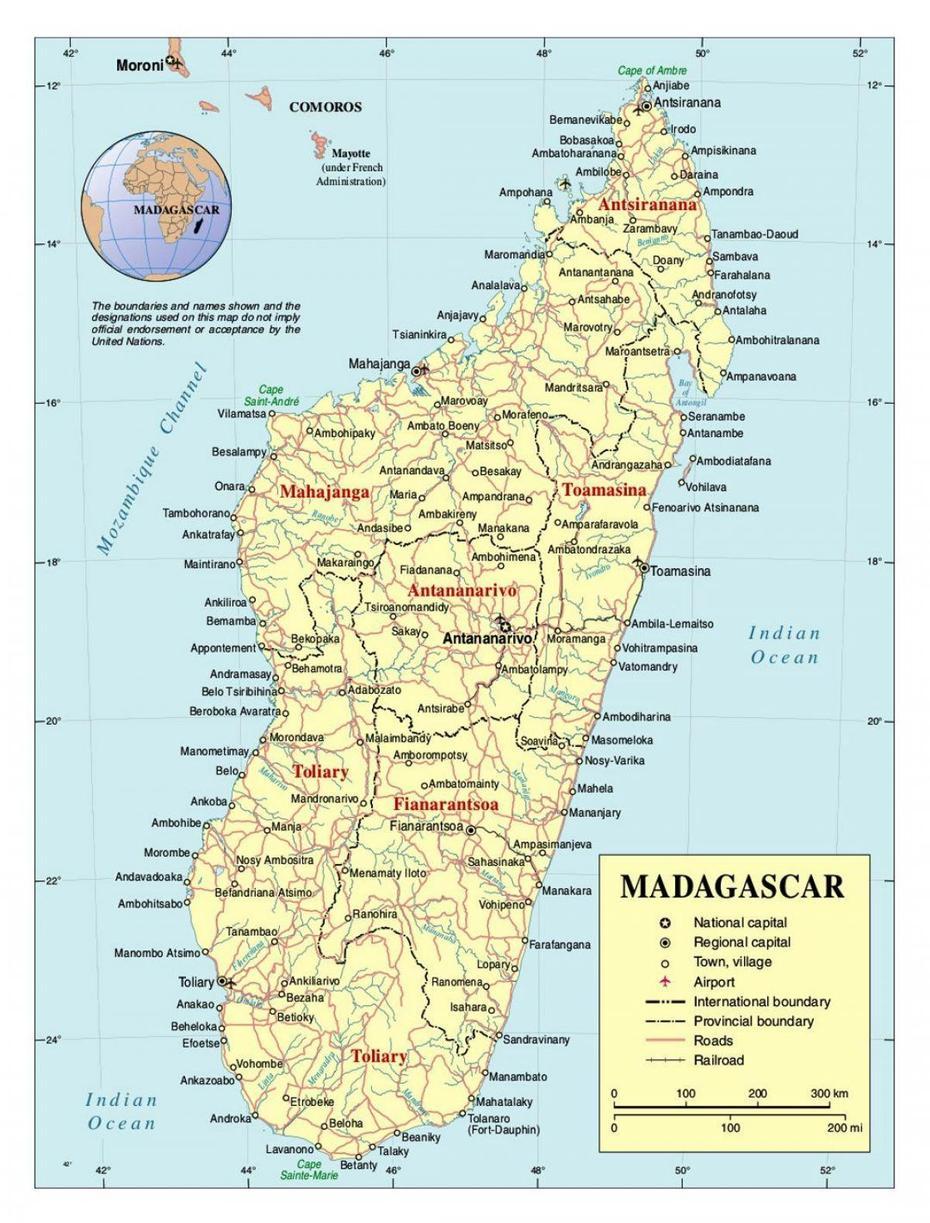 Map Madagascar – Detailed Map Of Madagascar (Eastern Africa – Africa), Itampolo, Madagascar, Madagascar Towns, Madagascar River