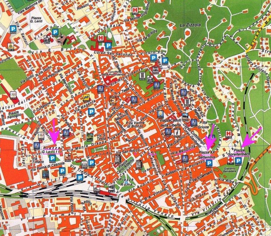 Mappa Della Citta Di Bra Inversione Stampabile (Circa 320 Kb), Bra, Italy, Piemonte Italy, Foto Bra