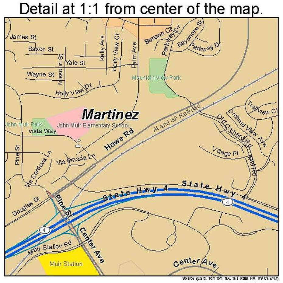 Martinez California Street Map 0646114, Martinez, United States, United States World, Basic United States