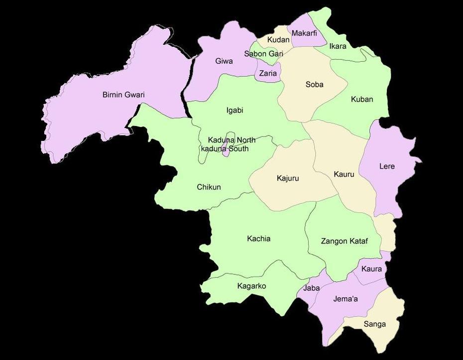 Nigeria  With States, Maiduguri Nigeria, Kaduna State, Kaduna, Nigeria