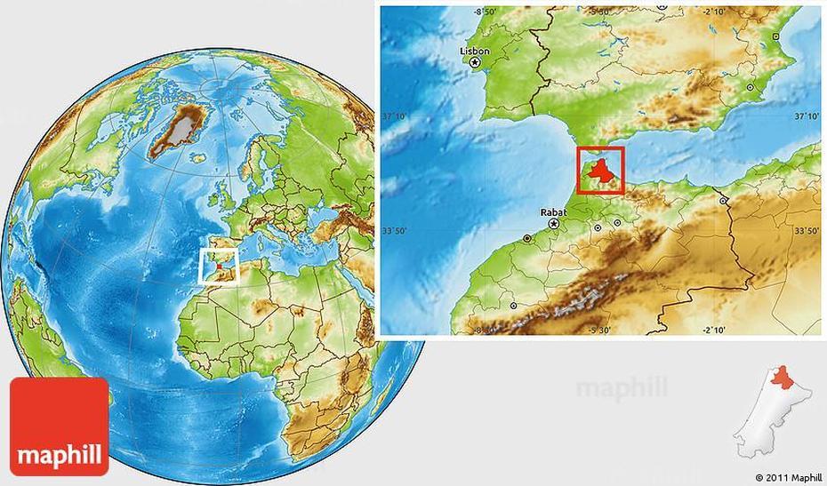 Physical Location Map Of Tetouan, Tétouan, Morocco, Agadir Morocco, Medina Morocco