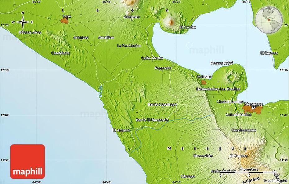 Physical Map Of Salinas Grandes, Salinas, Brazil, Salina City, Of Monterey California