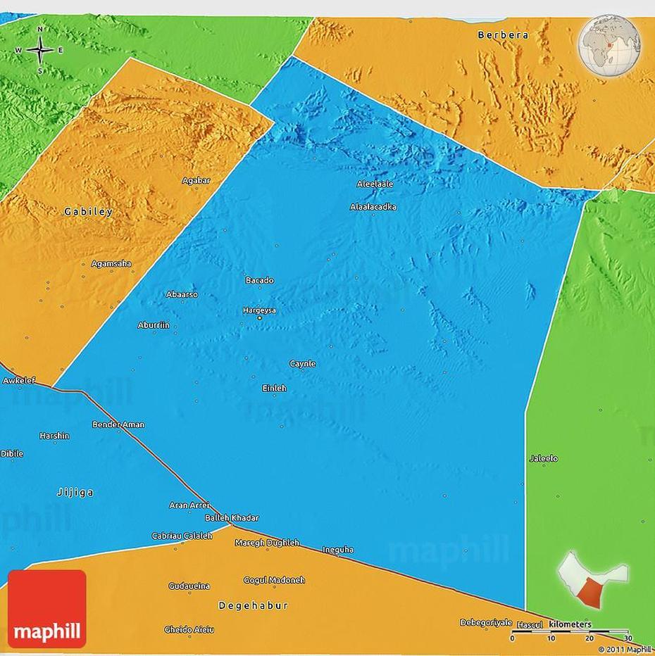 Political 3D Map Of Hargeysa, Hargeysa, Somalia, Somalia Location, Hargeysa