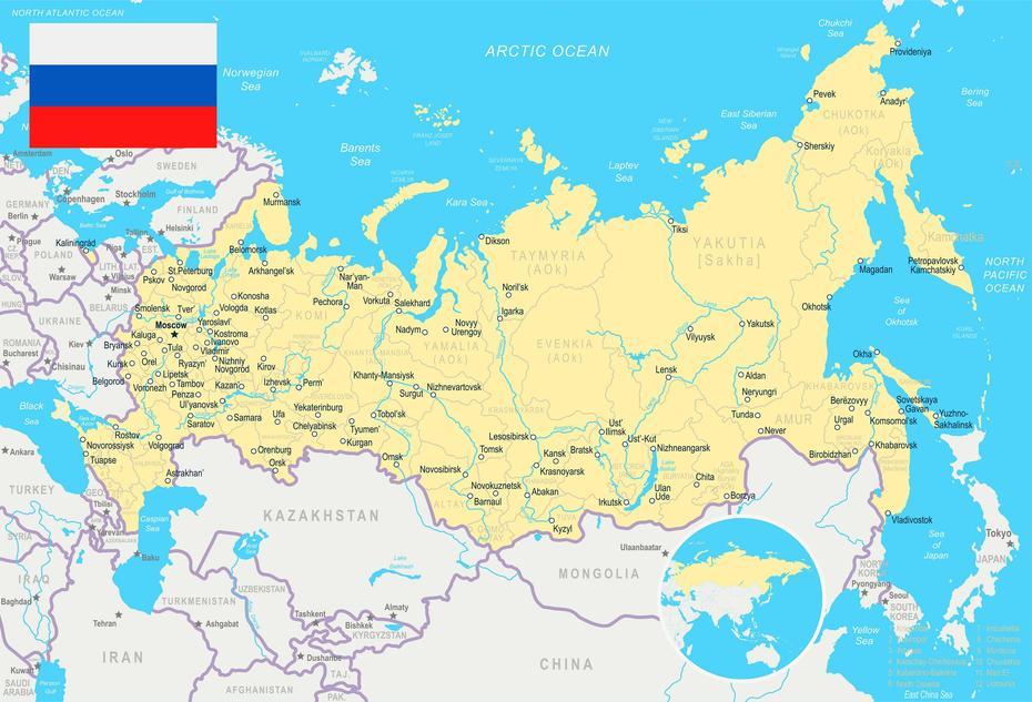 Russia States, Russia  With Countries, Russia, Kartaly, Russia