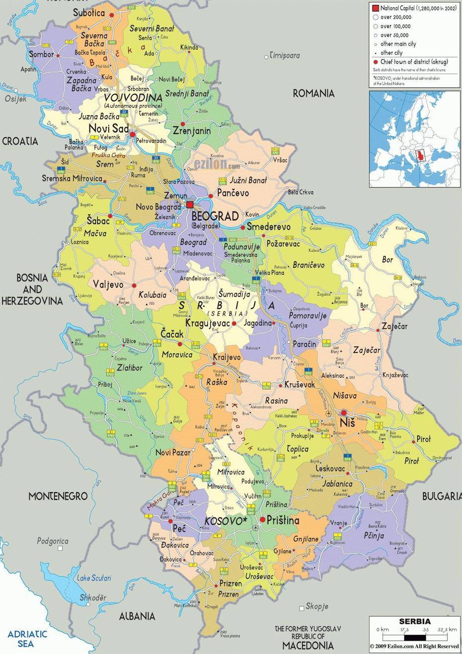 Vrbas  Vojvodina, Obrenovac Serbia, As Geograficos, Temerin, Serbia