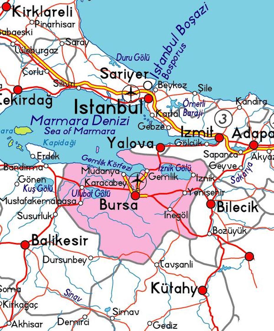 Bursa Map And Bursa Satellite Image, Bursa, Turkey, Pamukkale Turkey, Antalya Turkey