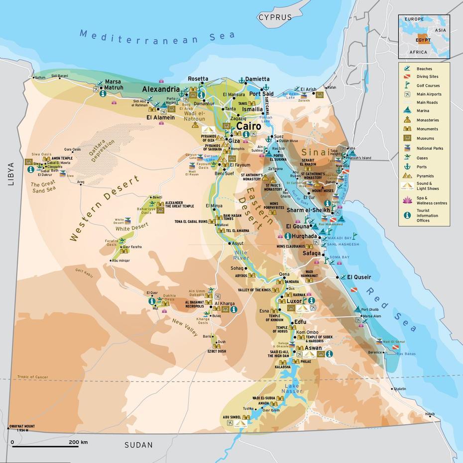 Egypt Tourist Map, Ḩalwān, Egypt, Ḩalwān, Egypt