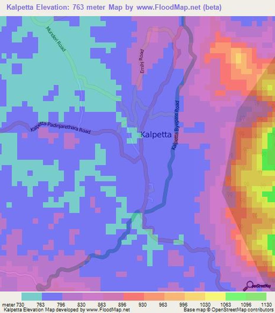 Elevation Of Kalpetta,India Elevation Map, Topography, Contour, Kalpatta, India, Kannur  Kerala, Wayanad  District