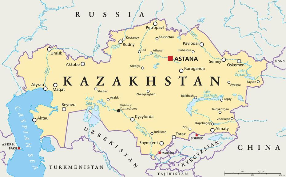 Kazakhstan Flag, Kazakhstan On The World, Central Asia, Zhitiqara, Kazakhstan