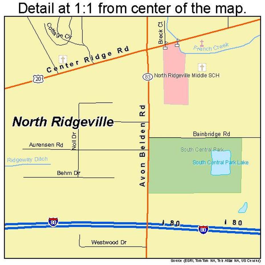 North Ridgeville Ohio Street Map 3956966, North Ridgeville, United States, North Ridgeville Ward, City Of North Ridgeville Ohio