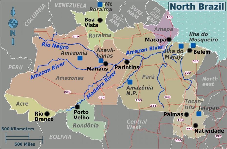 Northern Brazil Map – Map Of Northern Brazil (South America – Americas), Braço Do Norte, Brazil, Braço Do Norte, Brazil