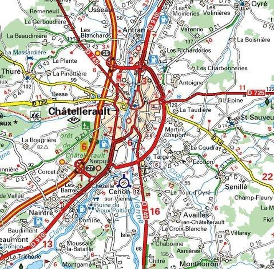 Plan De Chatellerault – Voyages – Cartes, Châtellerault, France, Tours France, Aquitaine France