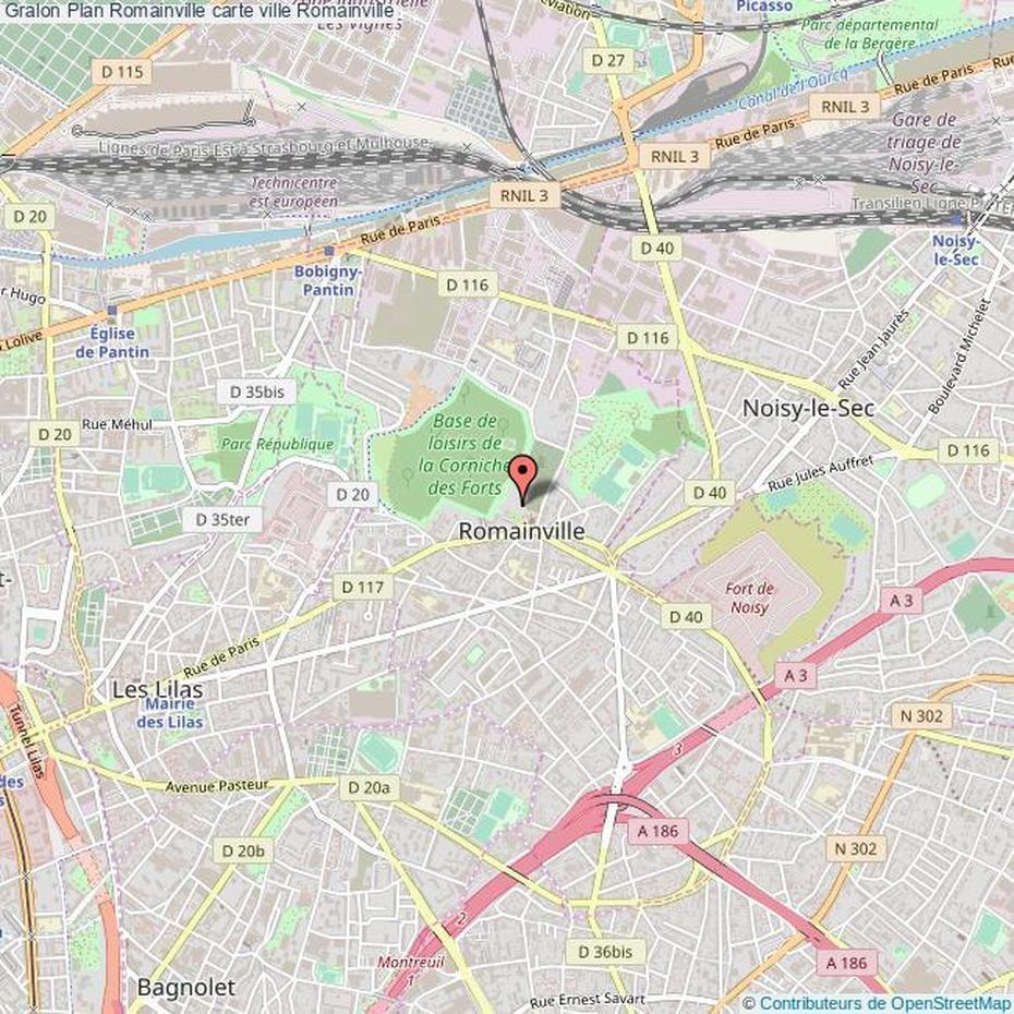 Plan Romainville Carte Ville Romainville, Romainville, France, Oise France, Gateaux  Patisserie