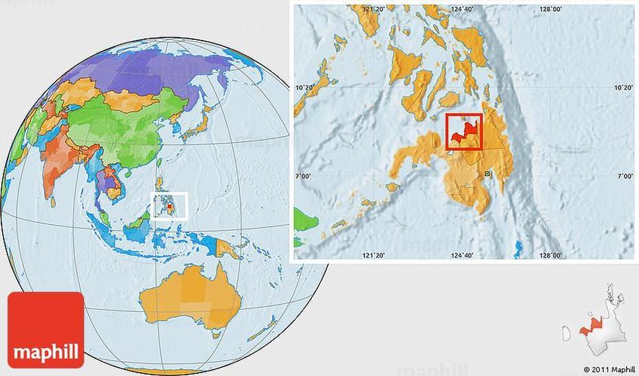 Political Location Map Of Misamis Oriental, Lagindingan, Philippines, Lagindingan, Philippines