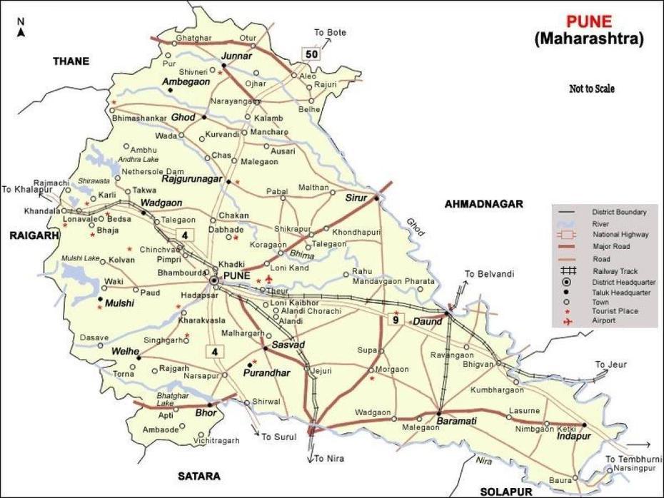 Pune  Outline, Nagpur India, Maharashtra, Pune, India