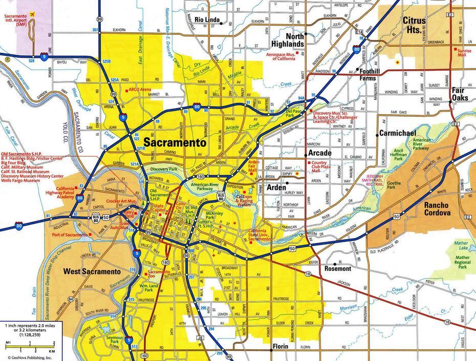 Sacramento California Map, Sacramento, United States, Sac State, California State Capitol