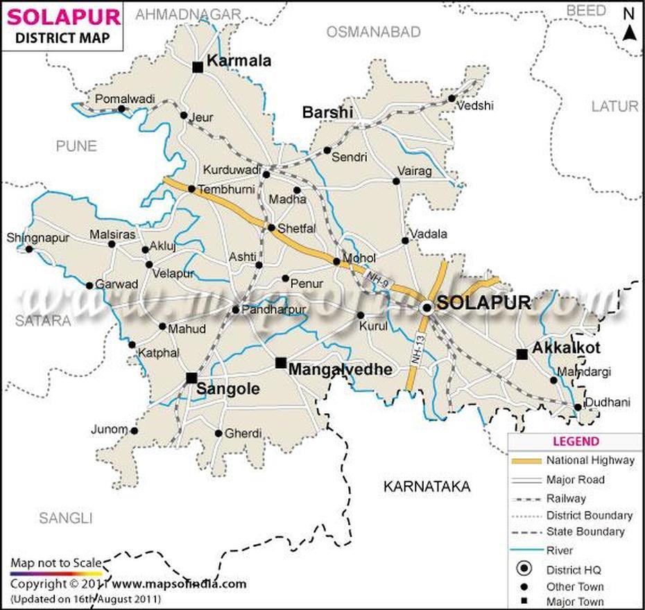 Solapur District Map, Solāpur, India, Solapur  District, Solapur  Maharashtra