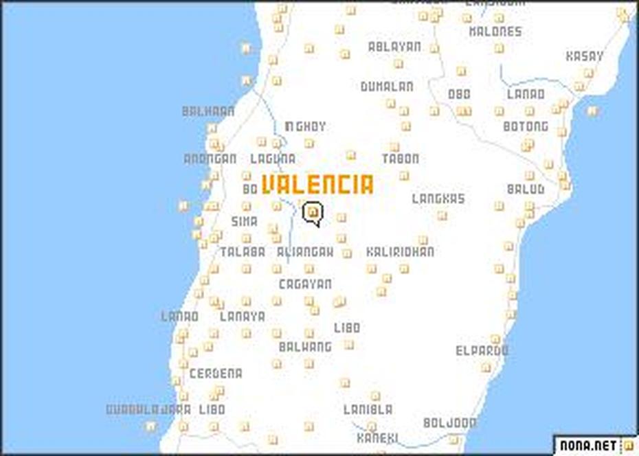 Valencia (Philippines) Map – Nona, Valencia, Philippines, Valencia- Venezuela A, Where Is Valencia