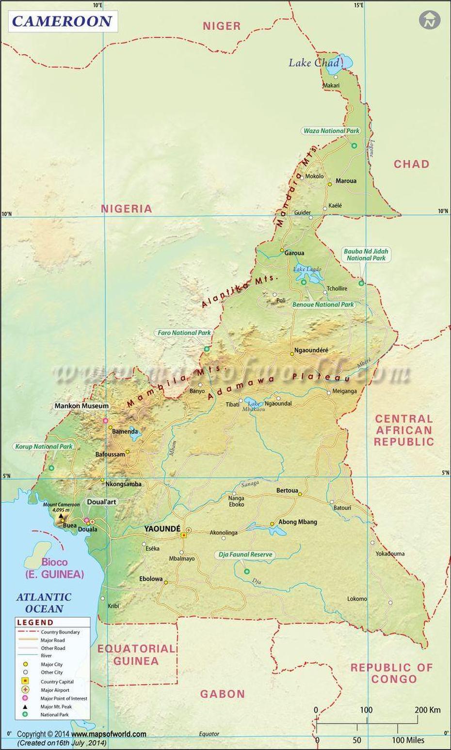 Cameroon Map | Map, Cameroon, World Geography, Bamessi, Cameroon, Cameroon Mountain, Cameroon Capital