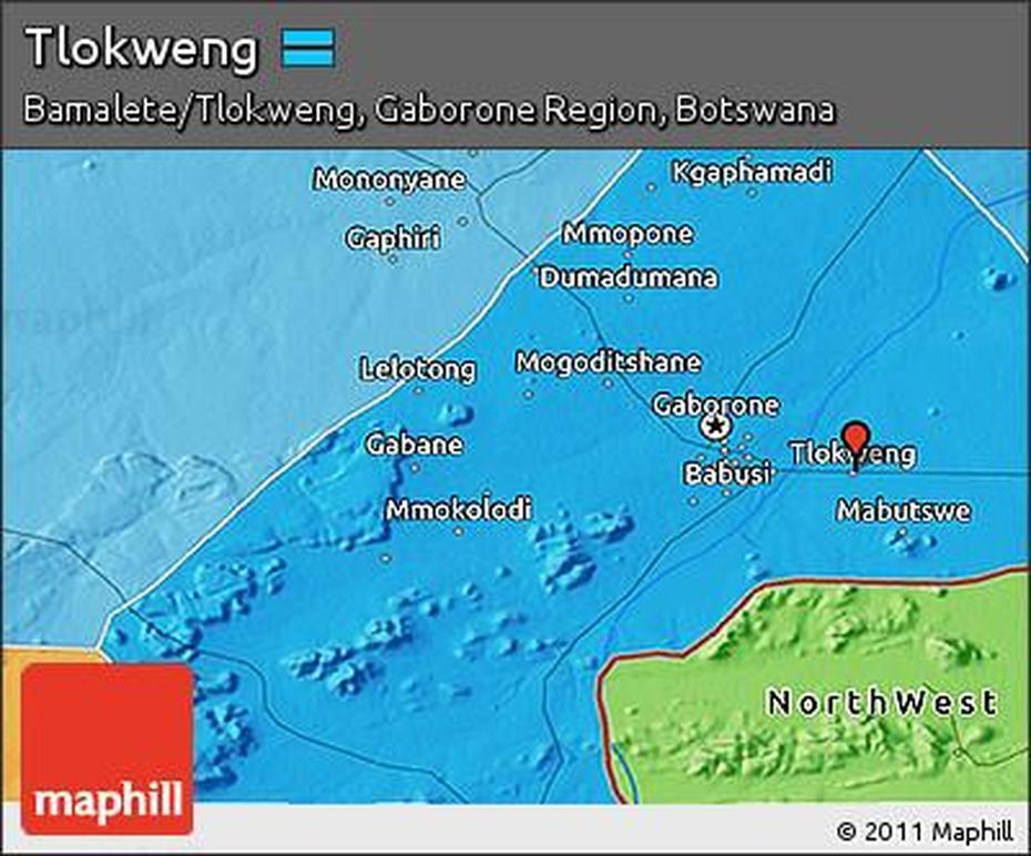 Free Political 3D Map Of Tlokweng, Tlokweng, Botswana, Gaborone, Botswana Houses