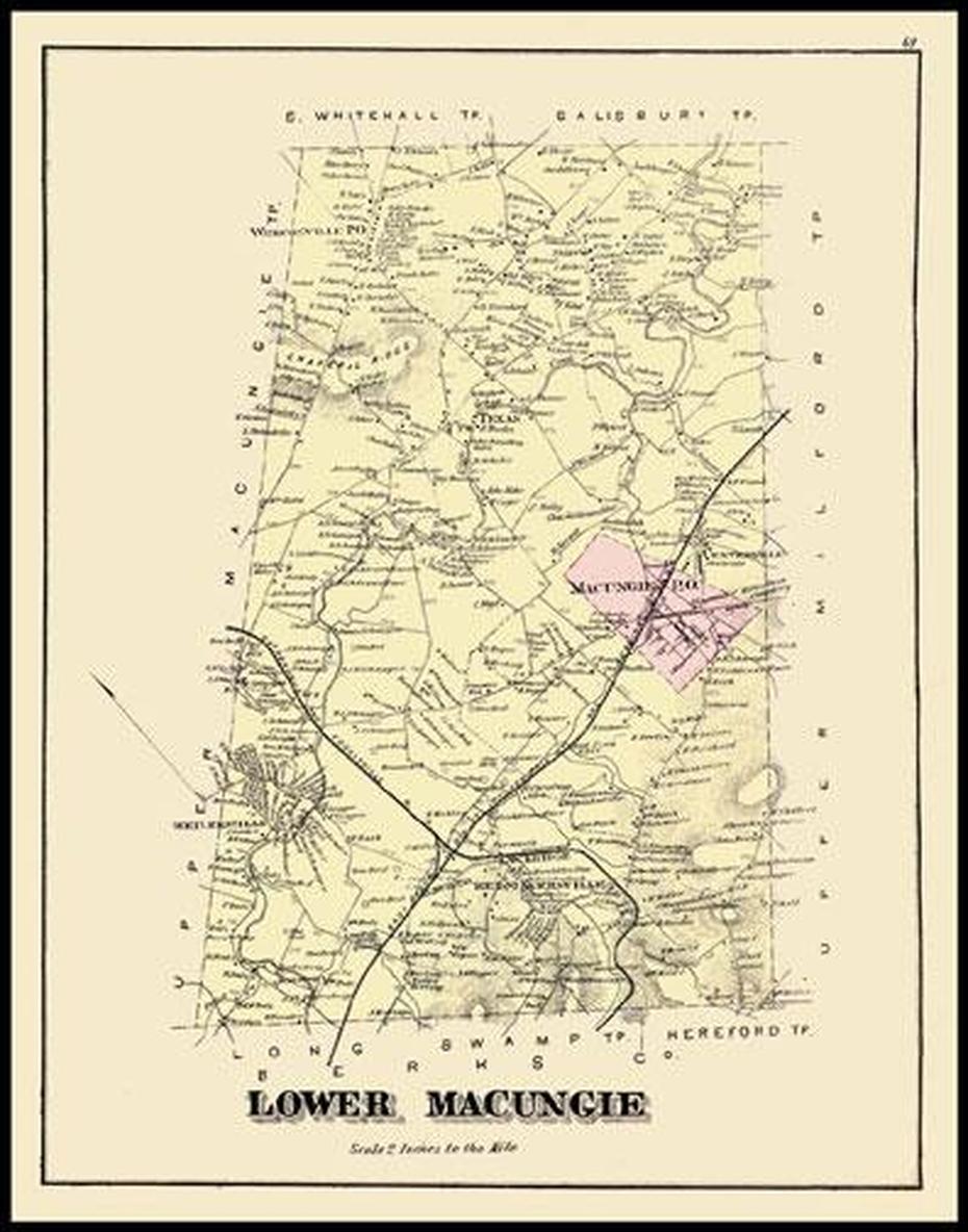 Historic Maps And Drawings, #69 Lower Macungie Township (John …, Lower Macungie, United States, Usa Wall  United States, Detailed Us Road  United States