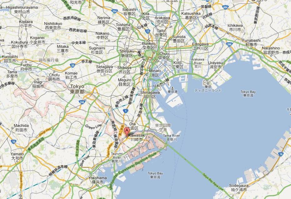 Kawasaki Map, Kawasaki, Japan, Kawasaki City, Kawasaki Port