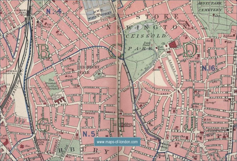 Map Of Highbury, London, Highbury, United Kingdom, Abingdon  Oxford, Abingdon  Oxfordshire