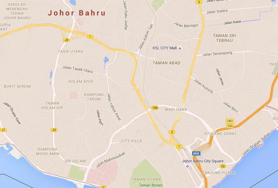 Map Of Johor Bahru, Johor Bahru, Malaysia, Malaysia In, Johor Bahru Hotel