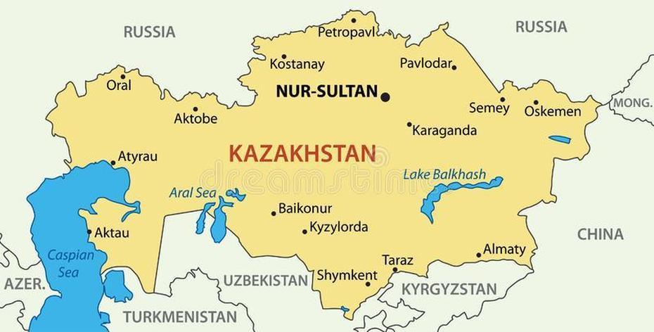 Republic Of Kazakhstan – Vector Map Stock Vector – Illustration Of …, Nur-Sultan, Kazakhstan, Nur Sultan Airport, Atyrau Kazakhstan