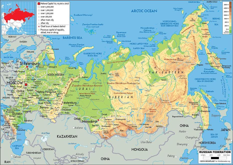 Russia Map (Physical) – Worldometer, Gulkevichi, Russia, Printable  Russia, Russia  Drawing