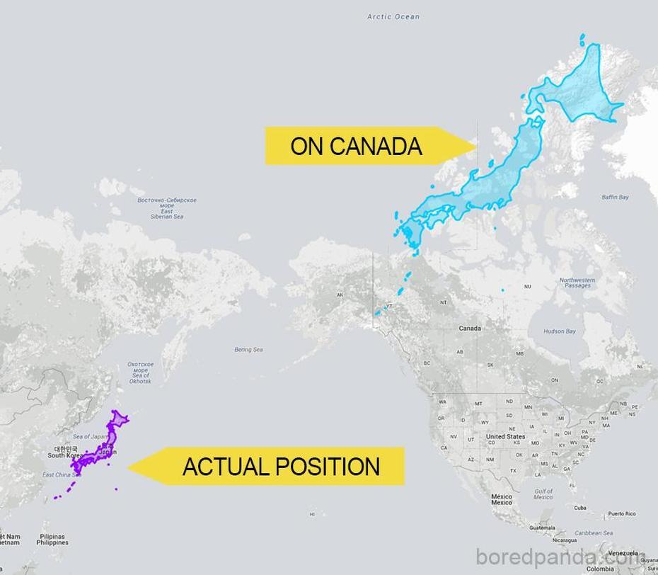 After Seeing These +15 Maps Youll Never Look At The World The Same …, Kanada, Japan, Us  And Canada, Canada  Free