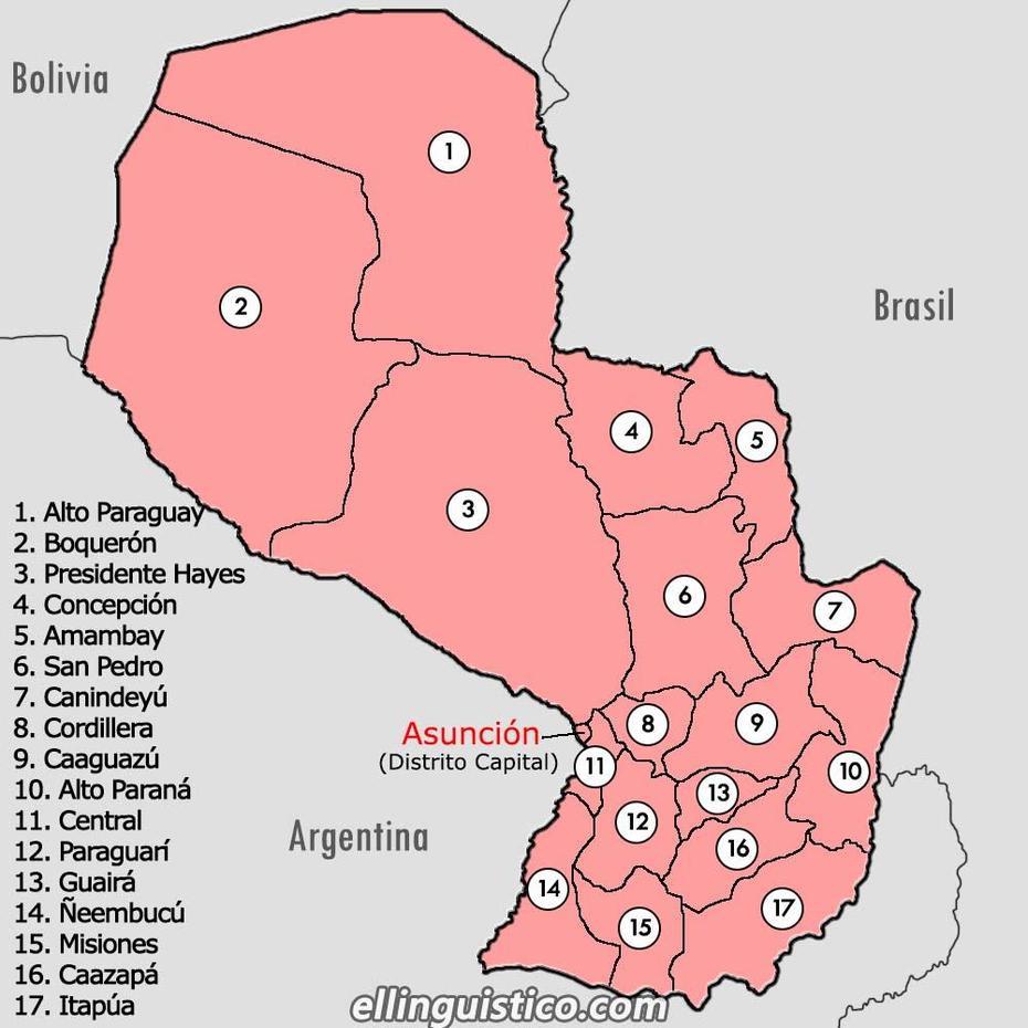 Departamentos Y Capitales De Paraguay – El Linguistico, Villeta, Paraguay, Paraguay River, Rio Paraguay