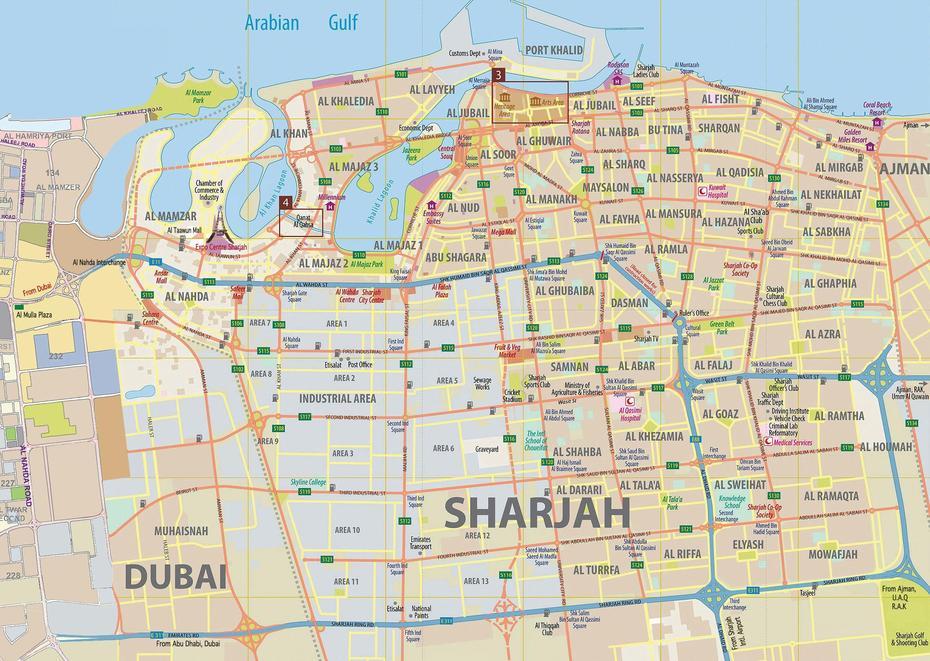 Detailed Uae, Sharjah Dubai, Print, Sharjah, United Arab Emirates