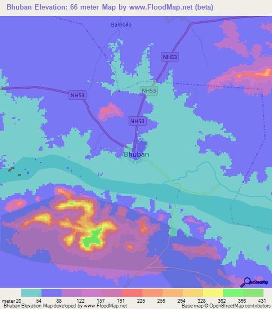 Elevation Of Bhuban,India Elevation Map, Topography, Contour, Bhuban, India, Plassey In India, Ujjain In Political  Of India