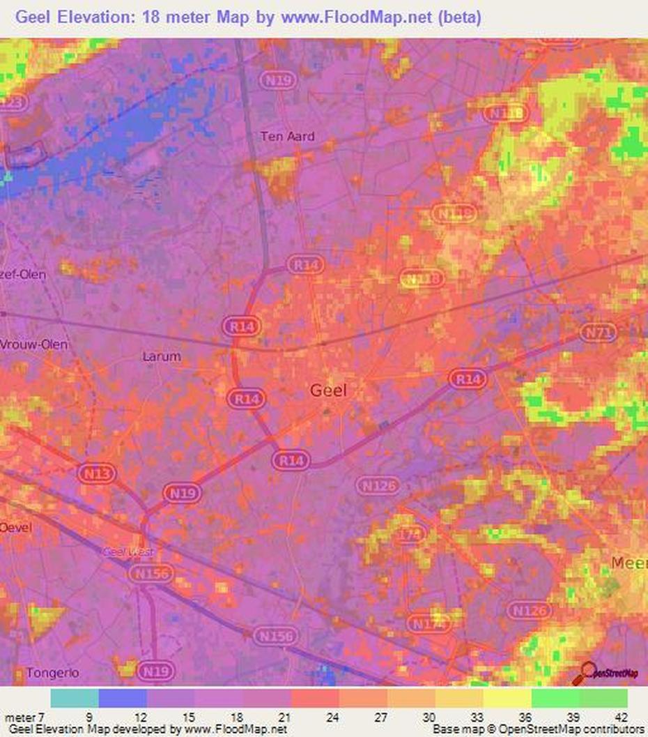 Elevation Of Geel,Belgium Elevation Map, Topography, Contour, Geel, Belgium, Geel Stad, Santa  Dymphna
