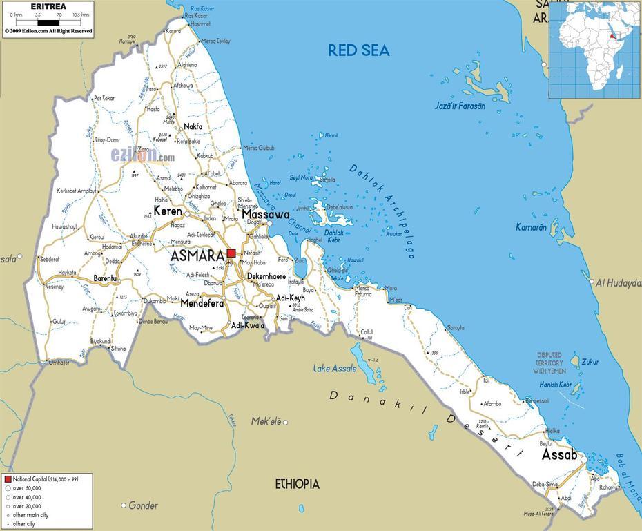 Eritreia Mapa Capital, Asmara, Eritrea, Eritrea Africa, Eritrea Cities