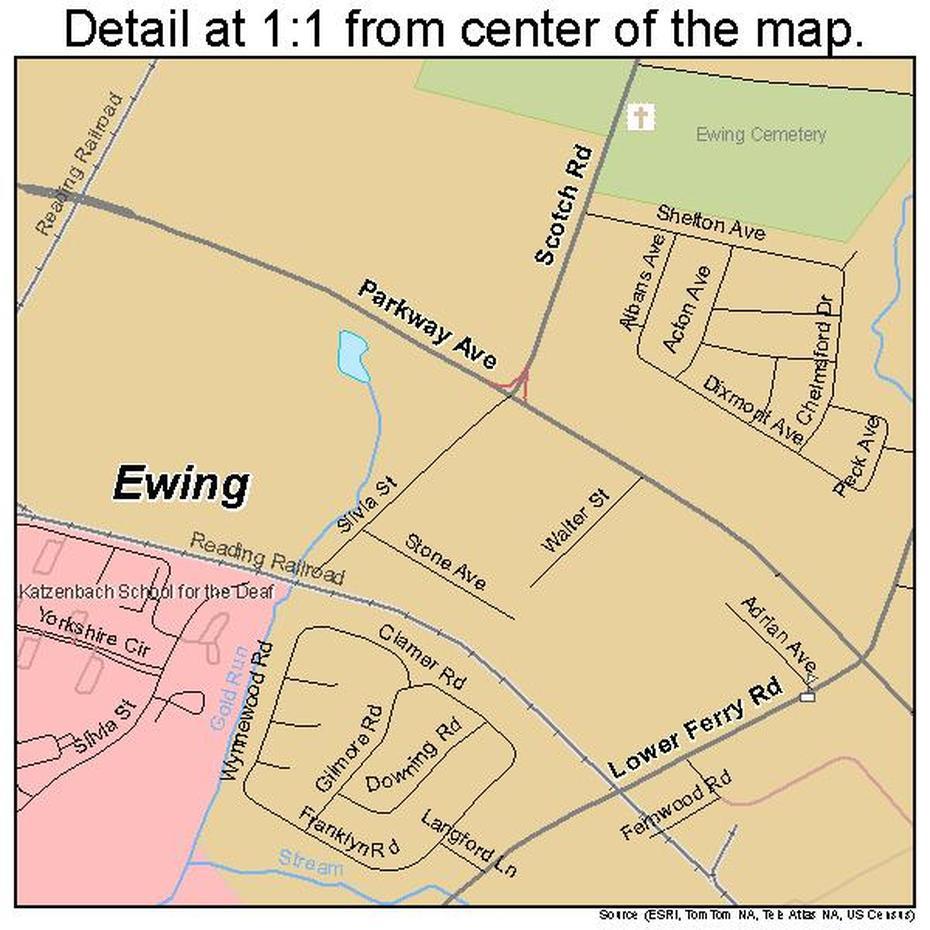 Ewing New Jersey Street Map 3422180, Ewing, United States, Ewing Township Nj, Ewing Ne