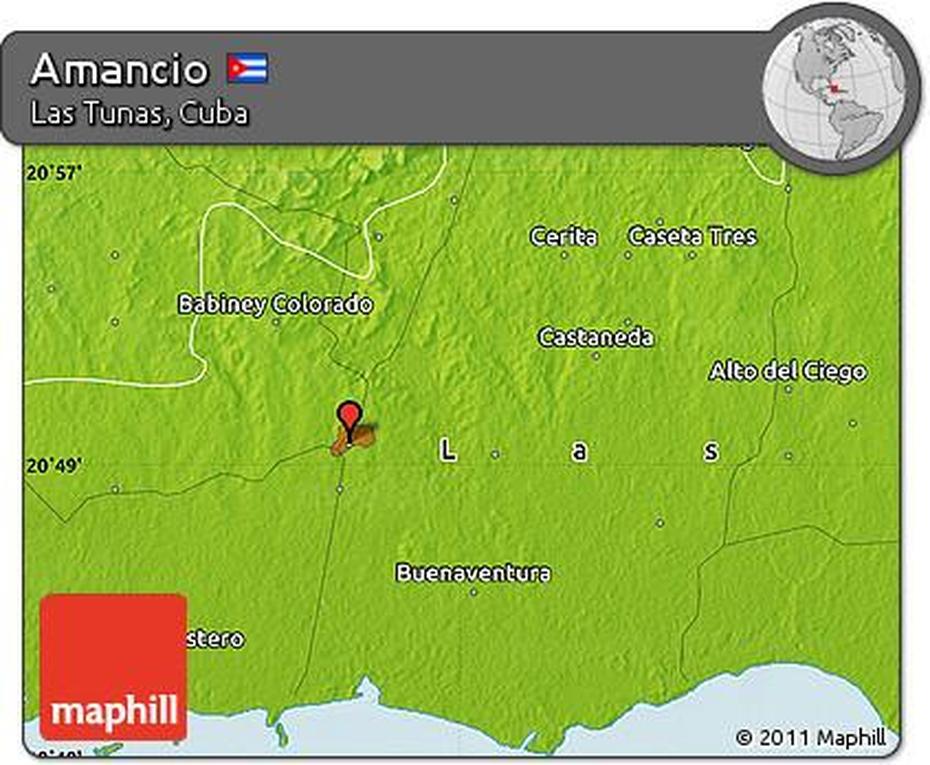 Free Physical Map Of Amancio, Amancio, Cuba, Cuba Capital, Cuba  Clipart