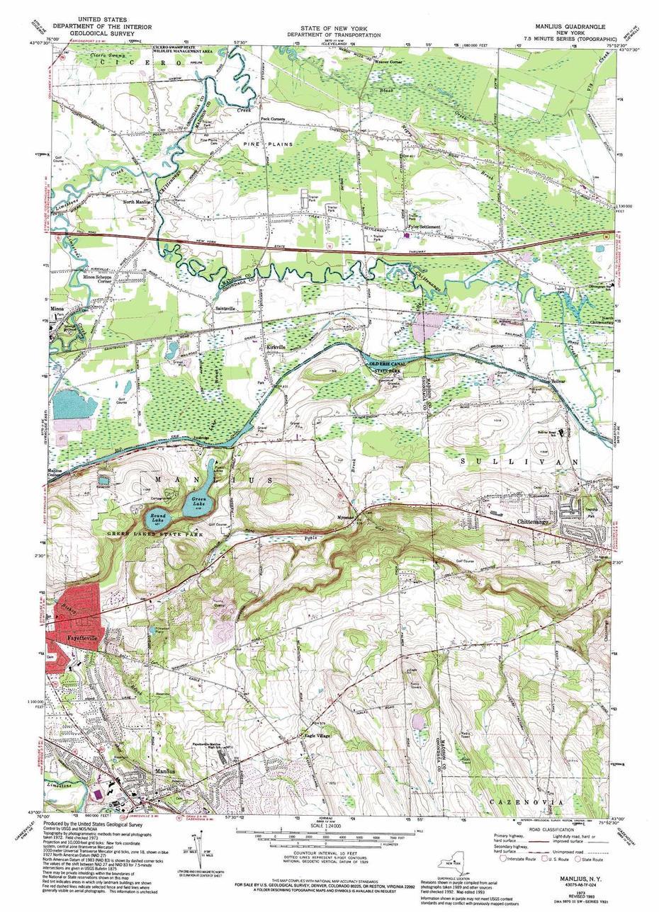 Manlius Topographic Map, Ny – Usgs Topo Quad 43075A8, Manlius, United States, Waverly Ny, Cazenovia Ny