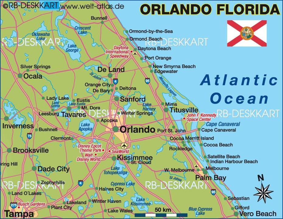 Map Of Orlando Florida | Map Of Florida, Orlando Florida, Orlando, Orlando, United States, United States On The, Orlando On