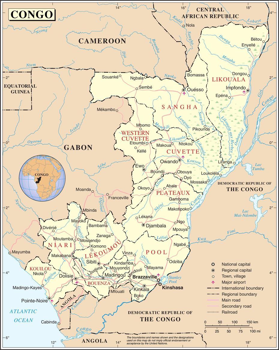 Map Of Republic Of Congo (Political Map) : Worldofmaps – Online …, Brazzaville, Congo (Brazzaville), Dr Congo, La Carte De Brazzaville