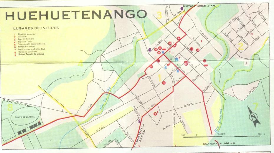 Mapa De Huehuetenango 1980 – Tamano Completo | Gifex, Huehuetán, Mexico, America Mexico, Highway  Of Mexico