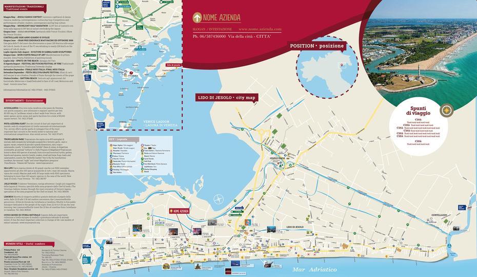 Mappa Di Jesolo Cartina Del Centro Storico Di Jesolo Personalizzata, Iesolo, Italy, Veneto Italy, Aqualandia Jesolo