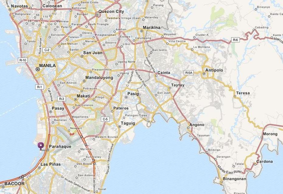 Paranaque Map And Paranaque Satellite Image, City Of Parañaque, Philippines, Makati City Metro Manila Philippines, Ncr  Philippines