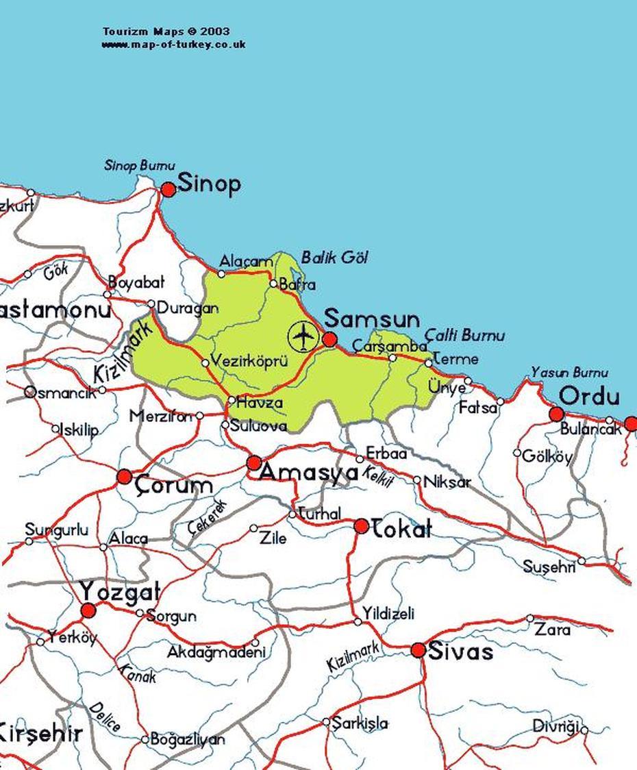 Samsun Map, Samsun, Turkey, Samsun City, Gaziantep