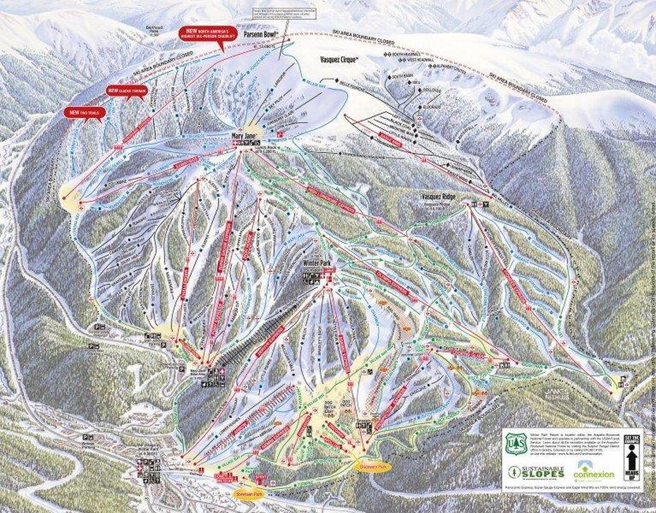 Trail Map Winterpark  Panorama, Winter Park, United States, Us State Parks, National Parks  Printable